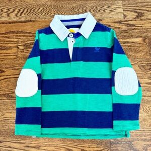 Mini Boden Green and Blue Striped Polo